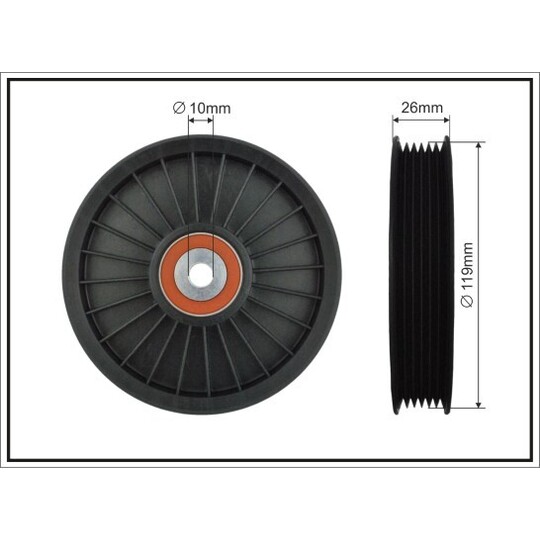 89-26 - Deflection/Guide Pulley, v-ribbed belt 