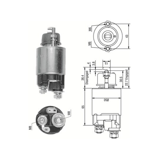 940113050230 - Solenoid, startmotor 