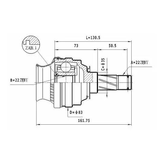 CW.030 - Joint Kit, drive shaft 