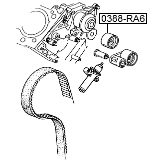 0388-RA6 - Ohjainrulla, hammashihna 