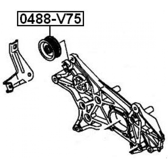0488-V75 - Deflection/Guide Pulley, v-ribbed belt 