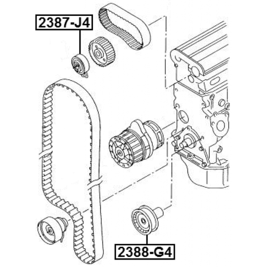 2388-G4 - Deflection/Guide Pulley, timing belt 