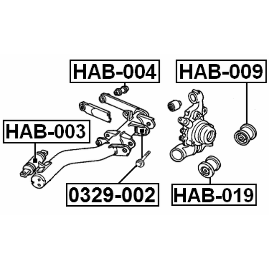 HAB-003 - Control Arm-/Trailing Arm Bush 