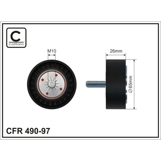 490-97 - Deflection/Guide Pulley, v-ribbed belt 