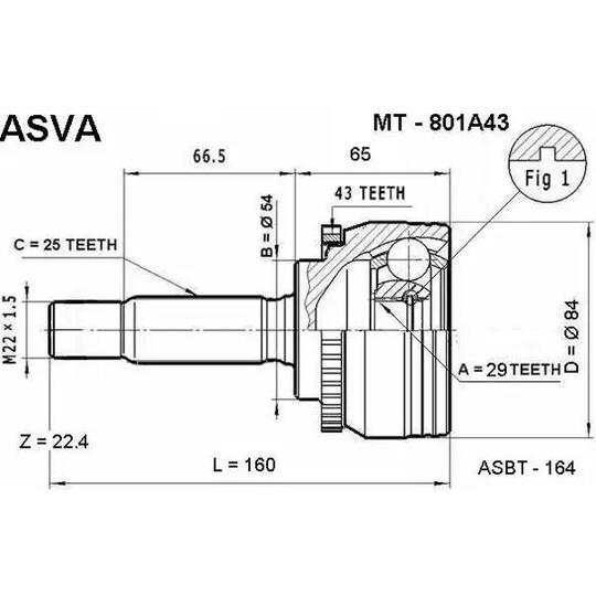 MT-801A43 - Ledsats, drivaxel 
