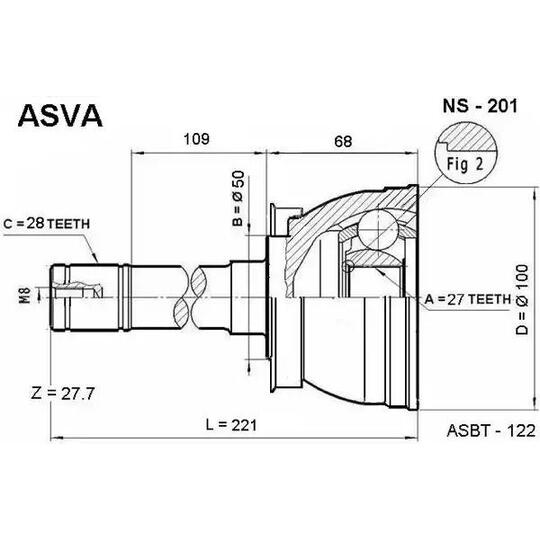 NS-201 - Joint Kit, drive shaft 