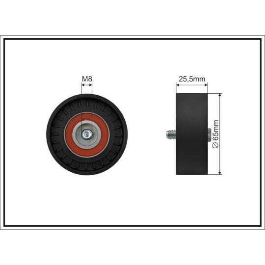 348-00 - Deflection/Guide Pulley, v-ribbed belt 