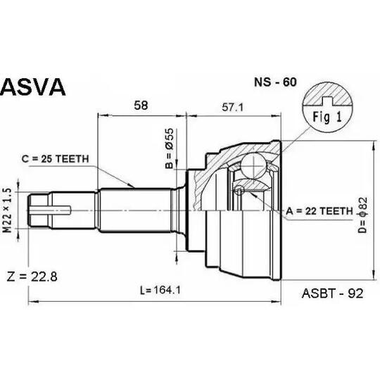 NS-60 - Joint Kit, drive shaft 