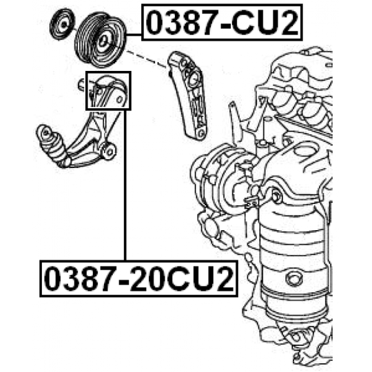 0387-20CU2 - Tensioner Pulley, v-ribbed belt 