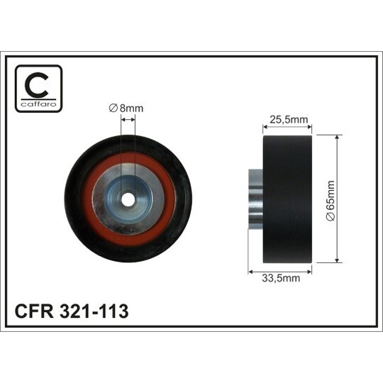 321-113 - Deflection/Guide Pulley, v-ribbed belt 