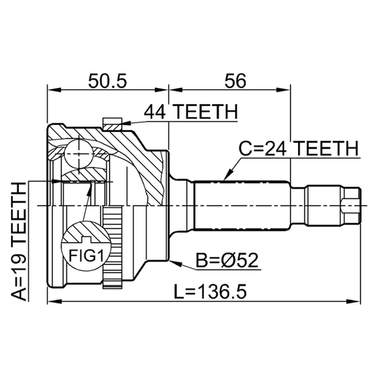 0510-014A44 - Joint, drive shaft 