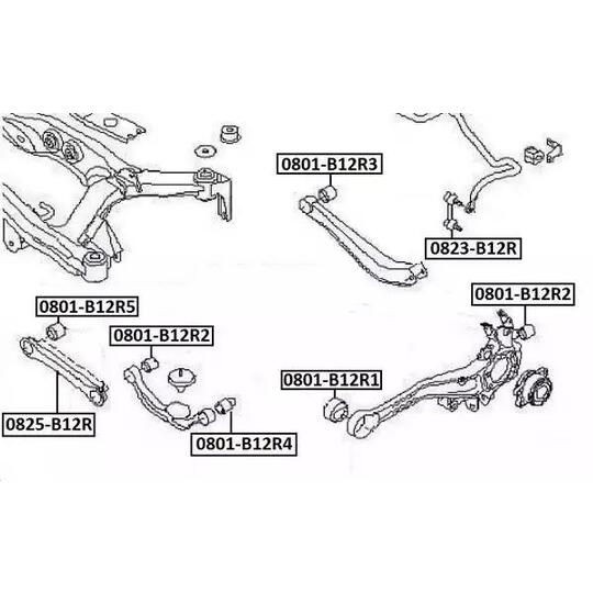 0801-B12R4 - Control Arm-/Trailing Arm Bush 