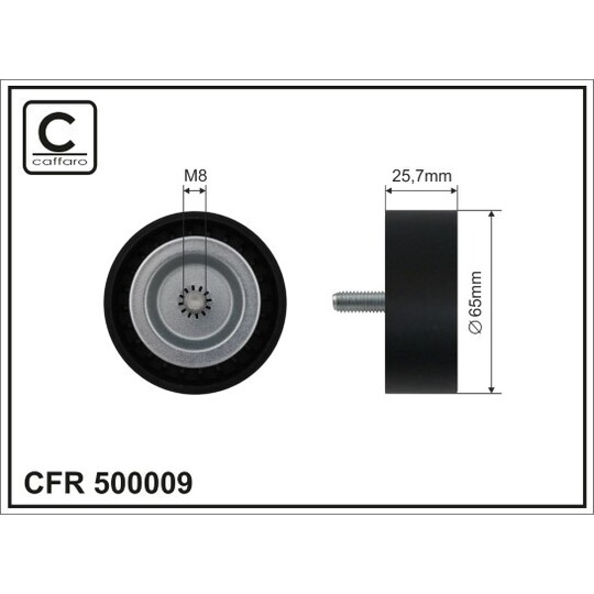 500009 - Deflection/Guide Pulley, v-ribbed belt 