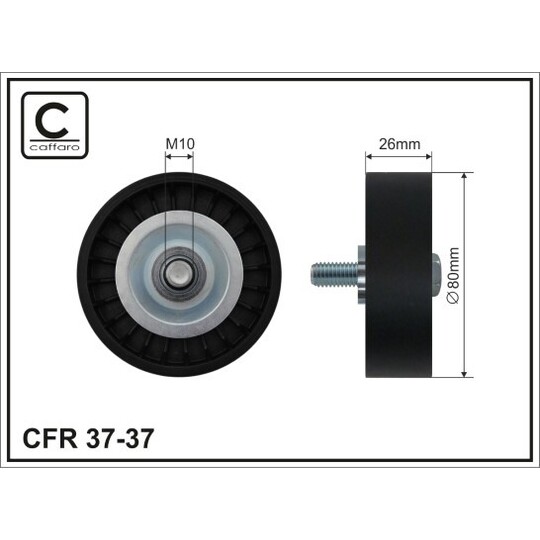 37-37 - Deflection/Guide Pulley, v-ribbed belt 