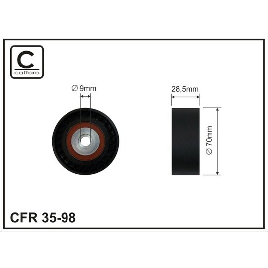 35-98 - Deflection/Guide Pulley, v-ribbed belt 