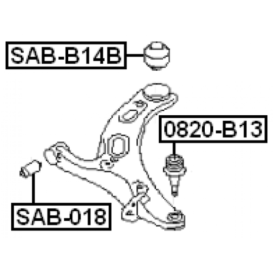 SAB-B14B - Länkarmsbussning 