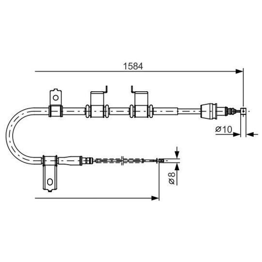 1 987 482 223 - Vajer, parkeringsbroms 