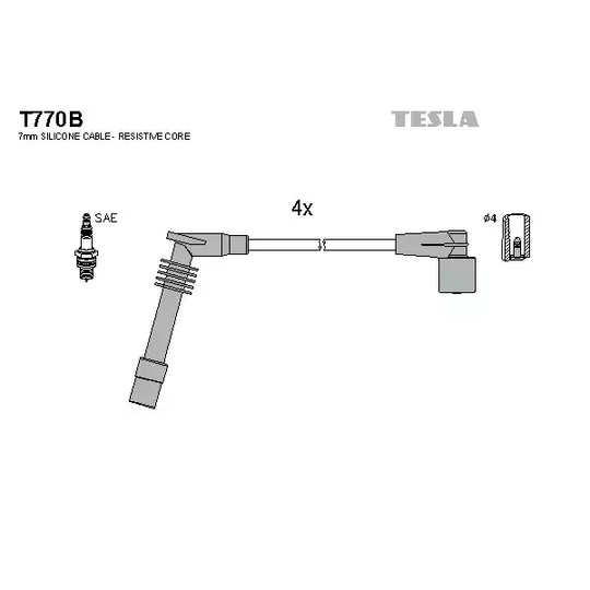 T770B - Sytytysjohtosarja 