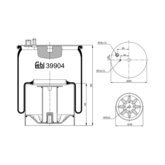 39904 - Boot, air suspension 