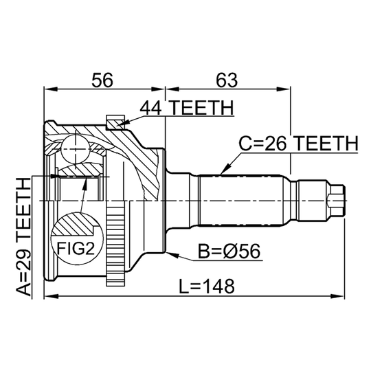 0510-045A44 - Joint, drive shaft 