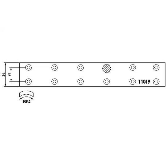 1101901 - Bromsbelägg, sats, trumbroms 