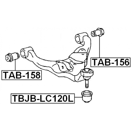 TAB-158 - Control Arm-/Trailing Arm Bush 