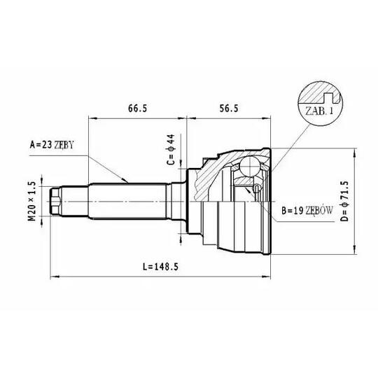 C.003 - Ledsats, drivaxel 