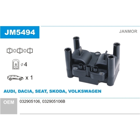 JM5494 - Ignition coil 