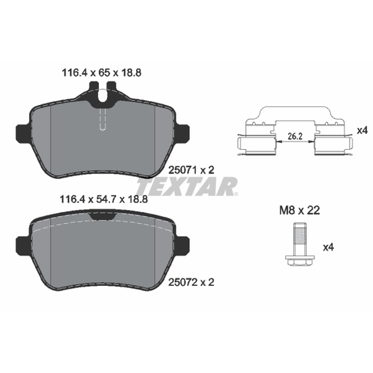 2507101 - Brake Pad Set, disc brake 