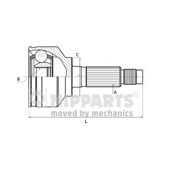 N2824166 - Ledsats, drivaxel 