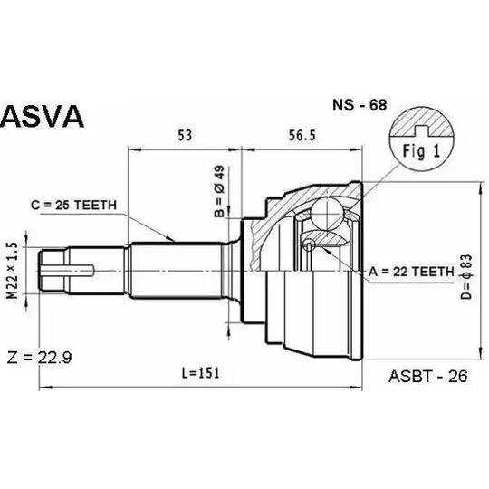 NS-68 - Ledsats, drivaxel 