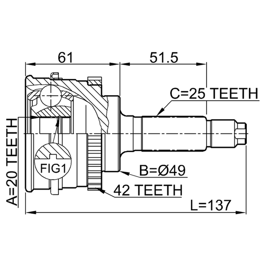 0710-SY415A42 - Joint, drive shaft 