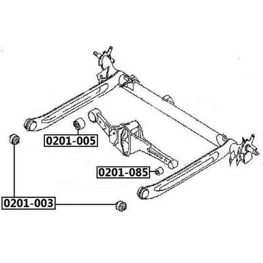 0201-005 - Control Arm-/Trailing Arm Bush 