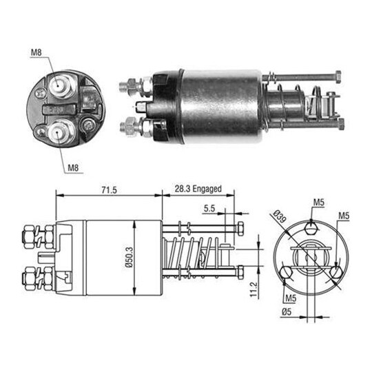 940113050498 - Solenoid Switch, starter 