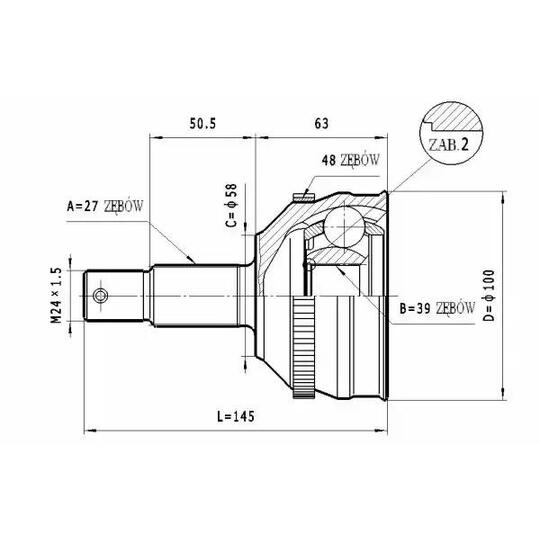 C.130 - Joint Kit, drive shaft 