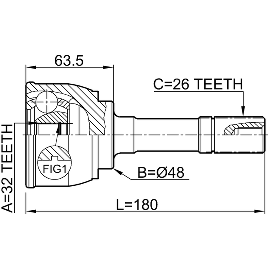 0710-XL7 - Joint, drive shaft 