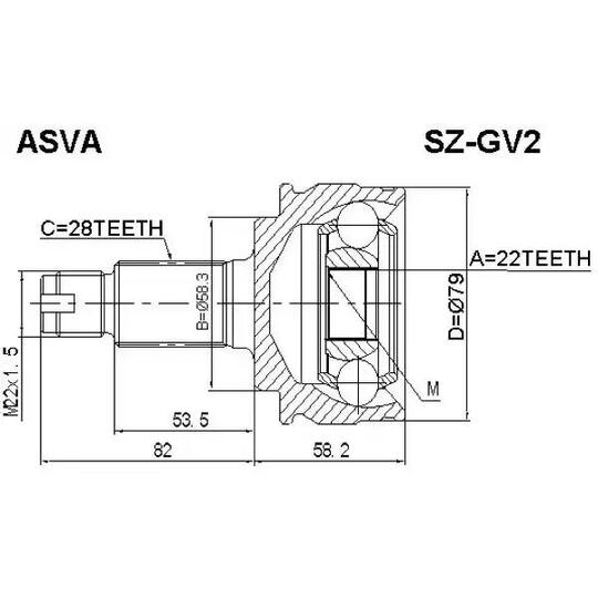 SZ-GV2 - Ledsats, drivaxel 