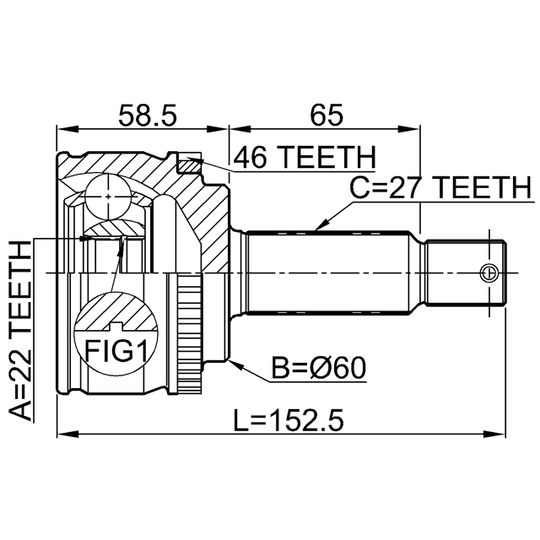 2210-CDA46 - Joint Kit, drive shaft 