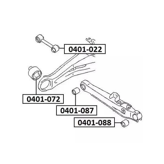 0401-088 - Control Arm-/Trailing Arm Bush 