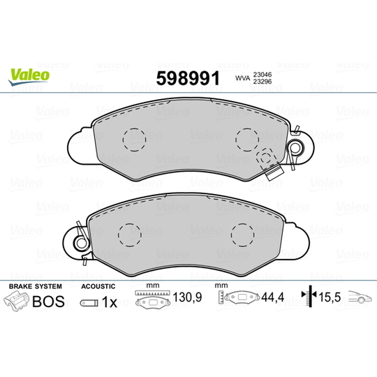 598991 - Brake Pad Set, disc brake 