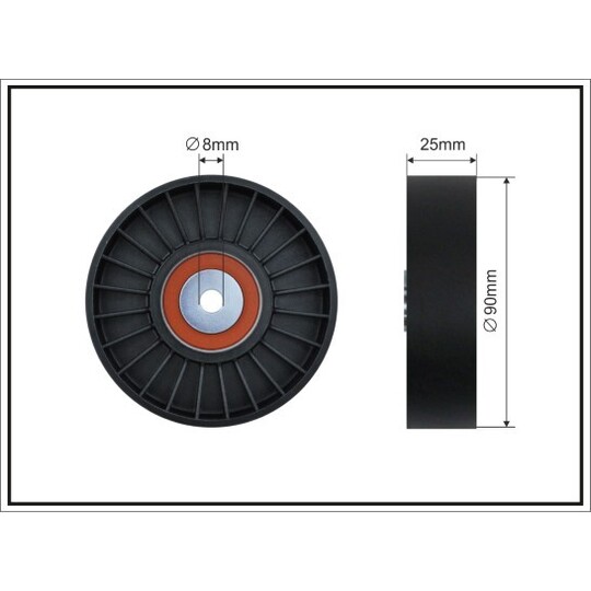 12-56 - Deflection/Guide Pulley, v-ribbed belt 