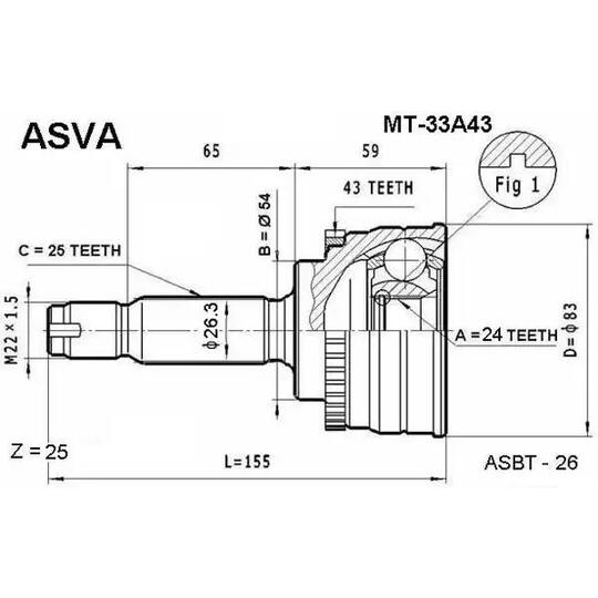 MT-33A43 - Joint Kit, drive shaft 