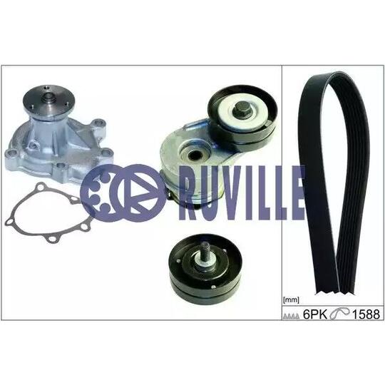 55352801 - Water Pump + V-Ribbed Belt Set 