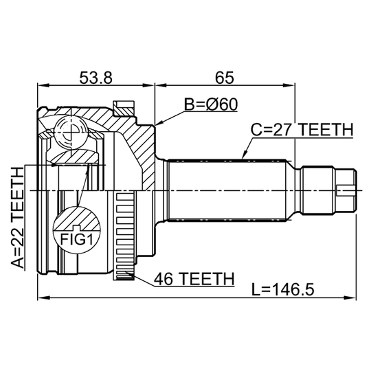 2210-SOULA46 - Joint Kit, drive shaft 