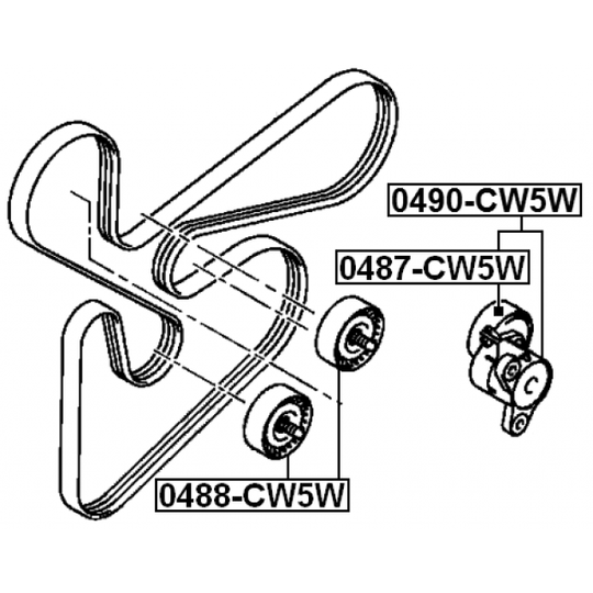 0490-CW5W - Belt Tensioner, v-ribbed belt 