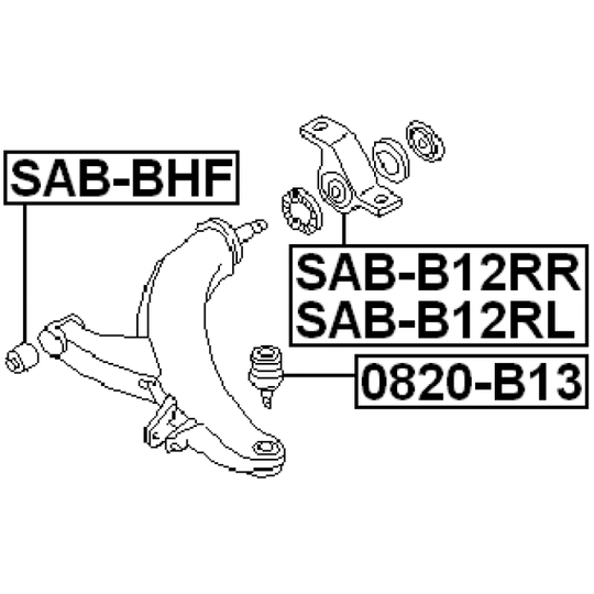 SAB-B12RR - Control Arm-/Trailing Arm Bush 