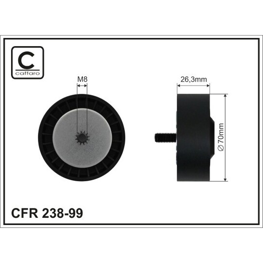 238-99 - Deflection/Guide Pulley, v-ribbed belt 