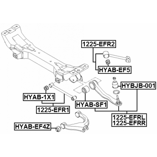 HYAB-EF5 - Control Arm-/Trailing Arm Bush 