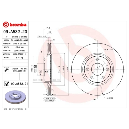 09.A532.21 - Brake Disc 