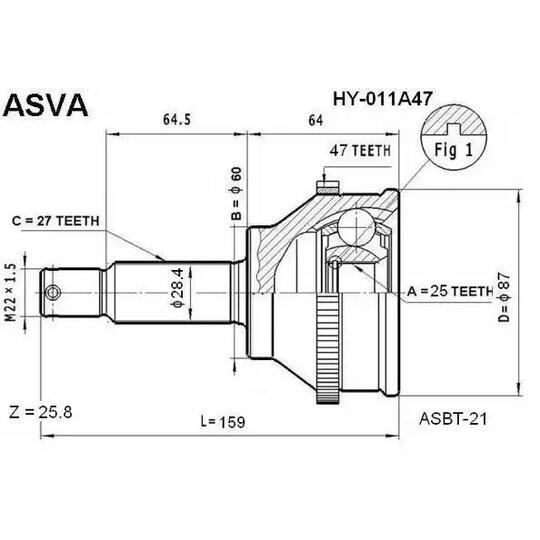 HY-011A47 - Joint Kit, drive shaft 